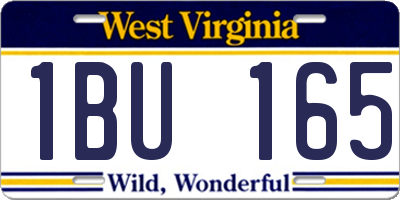 WV license plate 1BU165