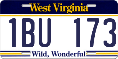 WV license plate 1BU173