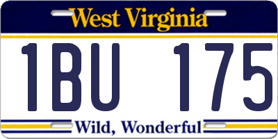WV license plate 1BU175