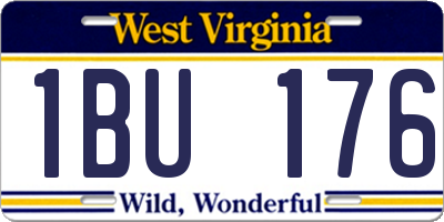 WV license plate 1BU176