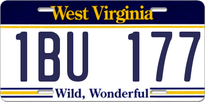 WV license plate 1BU177