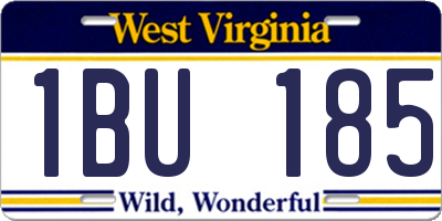 WV license plate 1BU185