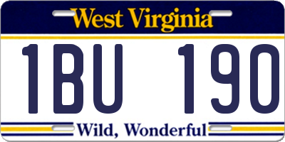 WV license plate 1BU190