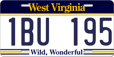 WV license plate 1BU195