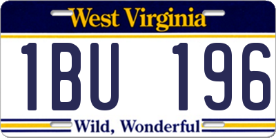 WV license plate 1BU196