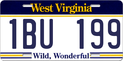WV license plate 1BU199