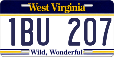 WV license plate 1BU207