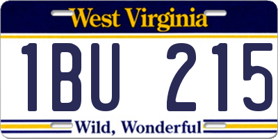 WV license plate 1BU215
