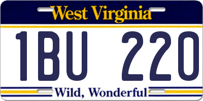 WV license plate 1BU220