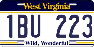 WV license plate 1BU223