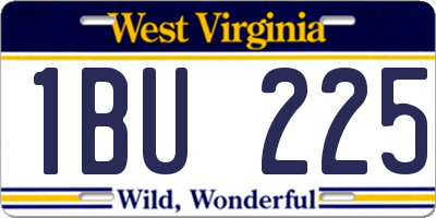 WV license plate 1BU225