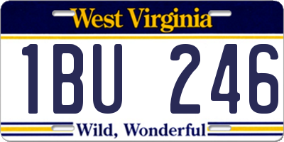 WV license plate 1BU246
