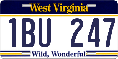 WV license plate 1BU247