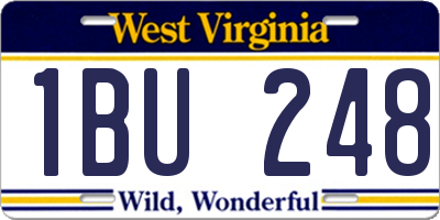 WV license plate 1BU248