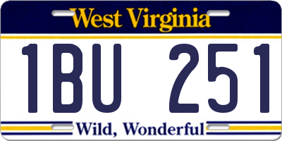 WV license plate 1BU251
