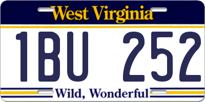 WV license plate 1BU252
