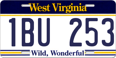 WV license plate 1BU253