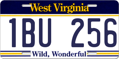 WV license plate 1BU256