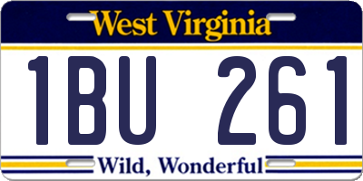 WV license plate 1BU261