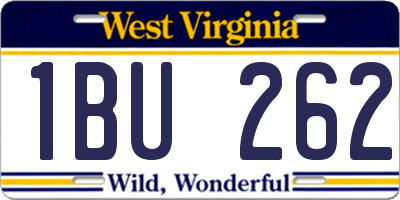 WV license plate 1BU262
