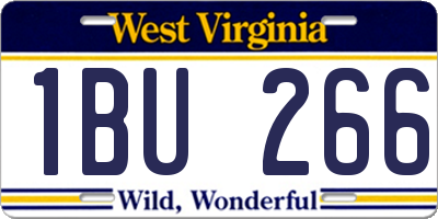 WV license plate 1BU266