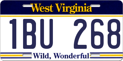 WV license plate 1BU268