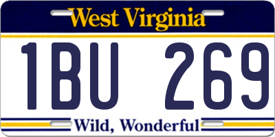 WV license plate 1BU269