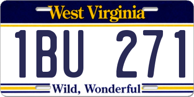 WV license plate 1BU271