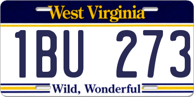 WV license plate 1BU273