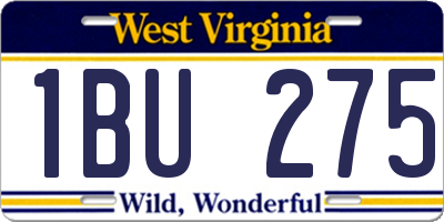WV license plate 1BU275