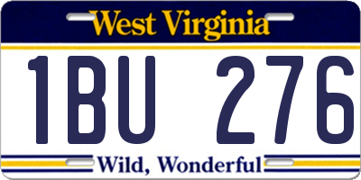 WV license plate 1BU276