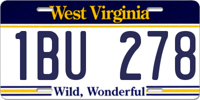 WV license plate 1BU278
