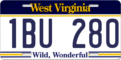 WV license plate 1BU280