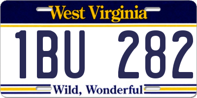 WV license plate 1BU282
