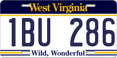 WV license plate 1BU286