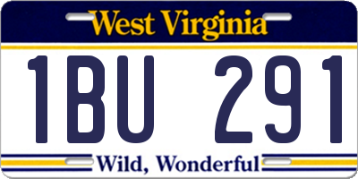 WV license plate 1BU291