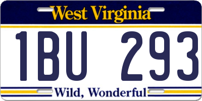 WV license plate 1BU293