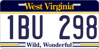WV license plate 1BU298