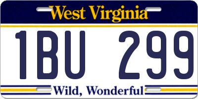 WV license plate 1BU299