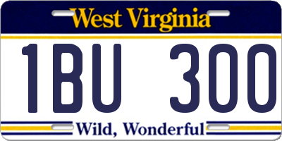WV license plate 1BU300