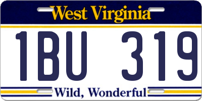 WV license plate 1BU319