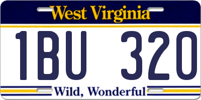 WV license plate 1BU320