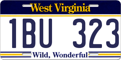 WV license plate 1BU323