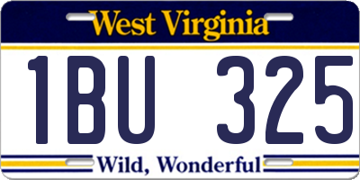 WV license plate 1BU325