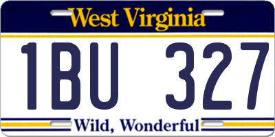 WV license plate 1BU327