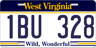 WV license plate 1BU328