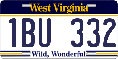 WV license plate 1BU332