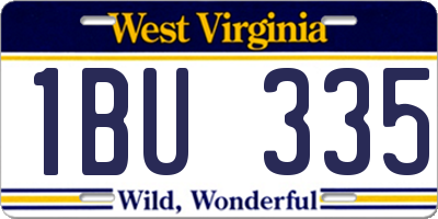 WV license plate 1BU335