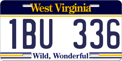 WV license plate 1BU336