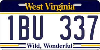 WV license plate 1BU337